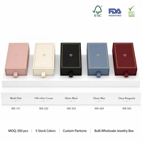 Caja de Regalo para Joyería al por Mayor, OEM ODM, 3 Tamaños, Apilable, Cartón de Exportación FSC, Embalaje al por Mayor para Anillos, Collares y Pendientes, MOQ500