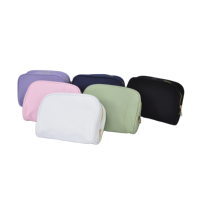 Étui à cosmétiques portable en coton personnalisé miniature coloré pour femmes, fermeture éclair, haute qualité, simple, fabrication exquise, sac cadeau