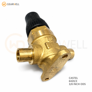 Vanne d'arrêt en laiton Castel 6420/3 3/8 pouce ODS avec capuchon, 45 bars 650 PSI, pour pièces d'automatisation de la réfrigération industrielle et de la CVC - Product Image 1
