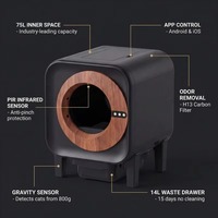 Prix de gros usine Bac à litière électrique intelligent semi-ouvert pour chat avec 10 capteurs radar de sécurité