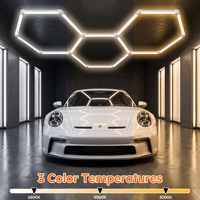 Plafonnier LED Nid d'Abeille Hexagonal pour Garage, Température de Couleur Sélectionnable 3CCT, Modulaire Extensible DIY pour Garage, Salle de Sport, Bureau