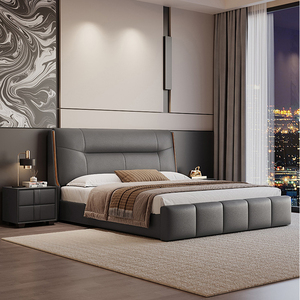 Offre Spéciale : Ensemble de Meubles de <span class=keywords><strong>Chambre</strong></span> en Cuir Blanc Crème – Lit Moderne de Luxe King Size, Cadre de Lit Double Confortable pour <span class=keywords><strong>Chambre</strong></span> à <span class=keywords><strong>Coucher</strong></span> - Product Image 3