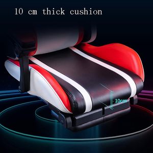 Chaise de jeu de style racing rouge, blanc et noir, ergonomique, pivotante et réglable avec repose-pieds - Product Image 2