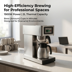 Cafetera Comercial de Goteo, Cafetera Eléctrica de Acero Inoxidable con Filtro para Servicio de Alimentos - Product Image 3