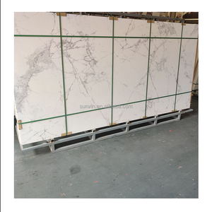 Dalles de pierre frittée effet marbre blanc 12 mm, dalles de porcelaine effet marbre gris 1200x2800 mm, aspect <span class=keywords><strong>béton</strong></span> - Product Image 3