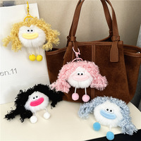 Porte-clés en peluche en forme de saucisse, design anime écologique, forme 3D, pendentif pour sac d'étudiant de remise de diplôme