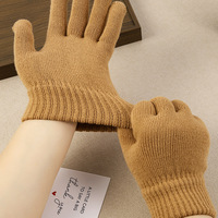 Étiquettes personnalisées en usine pour des gants tricotés doux et élastiques pour l'hiver, unisexes, pour les loisirs en plein air, isolation thermique