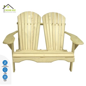 Banc Adirondack double portable à finition lisse en bois de sapin, durable et imperméable, idéal pour terrasse, <span class=keywords><strong>camping</strong></span> et loisirs - Product Image 1