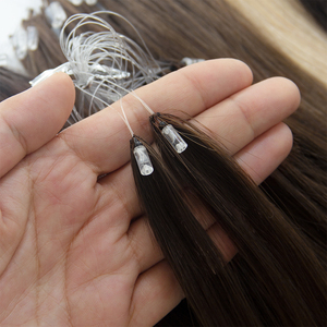 Estensioni di Capelli Umani Remy H6 Luxsea Easyouth Balayage Micro Link per Coda di Cavallo Avvolgente Marrone <span class=keywords><strong>Scuro</strong></span>/Marrone Chiaro 50g - Product Image 3