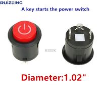 Bouton poussoir de démarrage à une touche 26 mm 3 broches 12 V pour voiture électrique pour enfants et véhicule télécommandé RC