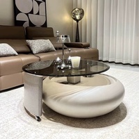 Zayshine italien moderne FRP Base Table basse comptoir en verre cercle salon meubles ensemble simplicité théière rotative