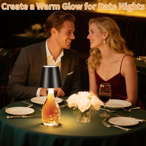 Lampe de table moderne RGB en forme de bouteille de vin, sans fil, rechargeable, à commande tactile, portable, pour restaurant, avec abat-jour intégré - Product Image 3