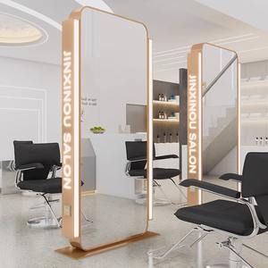 Espejo de Acero Inoxidable Dorado de Doble Cara para Peluquería, Diseño Moderno, Espejo Dorado para Salón de Belleza - Product Image 4