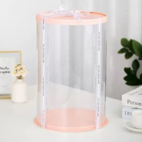 Boîtes à gâteaux rondes jetables personnalisées QX en PET transparentes, épaisseur 0,3-0,5 mm, design haut, acceptent les commandes personnalisées