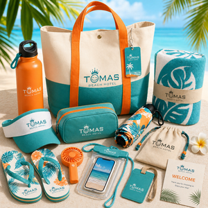 Corporate Guest Loyalty Gift Set With Travel Mug Notebook Phone Stand Luggage Tag Water Bottle Passport Holder & Thank You Card - Product Image 2