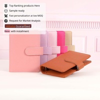 Yihe Meilleure Vente Mini Portefeuille-Reliure de Budget A7 en Cuir Grainé avec 6 Anneaux Dorés et Feuille Volante – Cadeau de Bureau