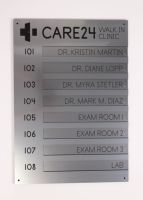Système de signalétique hospitalière personnalisé, signalétique intérieure pour l'orientation, panneau de porte, plaque nominative de service en acier inoxydable et acrylique, guide d'escalier
