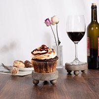 Présentoir rond rustique de ferme, piédestal en bois, support de plante décorative