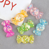 Aksesoris Resin Jelly Permen DIY Grosir, Model Pola Jepit Rambut Flatback Resin untuk Kerajinan & Dekorasi, Hiasan Kepala Bertema Seni