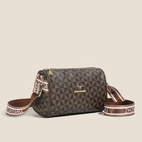 Sac bandoulière cylindrique pour femme, sac à main de créateur en PU à imprimé géométrique classique, fermeture éclair, échantillon gratuit
