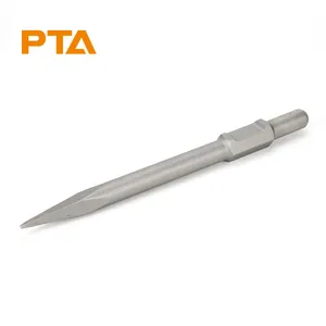 PH65A 30mm Hexagonal Chisel 30mm Hex Moil Point Jackhammer Chisel Heavy Duty Demolition Hammer Chisel For Removing Clay