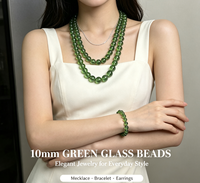 Perles intercalaires lâches en verre transparent lisse de 10 mm, effet pierre irisée, pour bijoux faits main, bracelets et colliers DIY