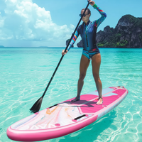 Planche de paddle gonflable 10,6 pieds de large, SUP stable pour le yoga, la pêche, le surf, tous niveaux, accessoires complets, eaux océaniques