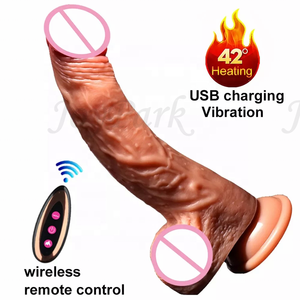 JoyPark RTS Realistischer Intelligenter Heizender Teleskopischer Flüssigsilikon Kabelloser Ferngesteuerter Stoßvibrator 360° Rotierender Dildo Weich - Product Image 1