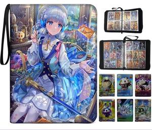 Source Nine Grid Zipper Card Book <span class=keywords><strong>Genshin</strong></span> <span class=keywords><strong>Impact</strong></span> Album de rangement à feuilles mobiles à quatre grilles avec impression de motifs animés - Product Image 5