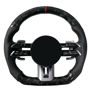 Haut luxe pour <span class=keywords><strong>Mercedes</strong></span> Benz AMG W223 W204 W205 W212 W214 W215 CLA CLE <span class=keywords><strong>volant</strong></span> en carbone forgé en cuir - Product Image 1