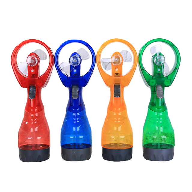 High Quality Custom logo Personal Small Plastic Beach Outdoor Office Table Hand Held Spray Misting Fans with Water