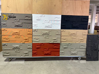 Panel Dinding Batu PU Motif Jamur Besar Eksterior, Desain Model 3D Modern, Tahan Air untuk Dekorasi Dinding Latar Hotel