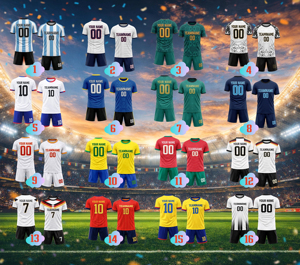 Conjunto de Uniforme de Fútbol Personalizado para Hombre, Sublimado Completo, Poliéster, Nombre y Número del Equipo Personalizados, Camiseta y Pantalones Cortos de Fútbol, Ropa Deportiva para Adultos - Product Image 2