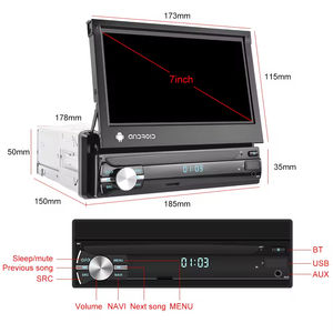 (Stock UE) Radio de Auto Android Podofo 2+64GB 1 Din con Pantalla Retráctil de 7 Pulgadas, Navegación GPS, WiFi, Bluetooth, RDS, DVR - Product Image 5