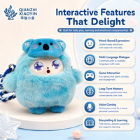 AI COCO Blue Koala Plush Pouch Wearable Bag Snowflake Hat LED Mood Eyes ChatGPT 50+ Languages Voice Clone Unisex Christmas WiFi