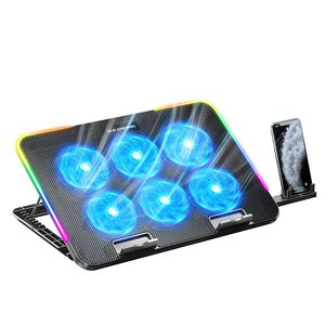 Base enfriadora para portátil Ice Coolrel A9R con seis ventiladores RGB para juegos, almohadilla de refrigeración para computadora portátil - Product Image 5