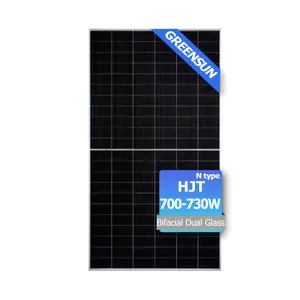 Greensun HJT double glass mono half cut 700w solar panel 710w 720w 730 watts for solar energy power system