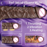 Vibromasseur pénis artificiel en silicone souple de 8 pouces, étanche, avec tête mobile vers le haut et vers le bas, marque Ozo LM-A201-5
