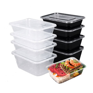 650/750 ml Clear Plastic rectangle disposable containers with lids for food High-grade rectangle disposable food container