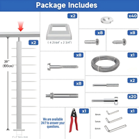 Sistema de Barandilla de Cable de Acero Inoxidable 316, Barandilla de Cable Personalizada Fácil de Instalar con 2 Años de Garantía para Escaleras, Terrazas y Balcones