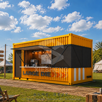 Conteneur maritime commercial modifié pour événements de restauration rapide drive-through, festivals de rue, parkings et centres commerciaux modernes