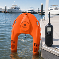 Bouée de sauvetage électrique orange en HDPE pour contrôle des inondations, capacité de charge 2200 lb, anneau de contrôle remorquable, flotteur de sécurité à batterie
