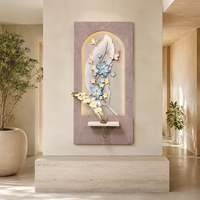 Vente directe usine : Peinture murale décorative LED 3D en grès, motif papillon créatif, combinaison multicouche