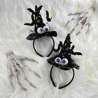 Lumineux Sorcière LED Light up Chapeau Méchant Sorcière Bandeau avec Araignée Halloween Cheveux Accessoires Cosplay Props En Plastique