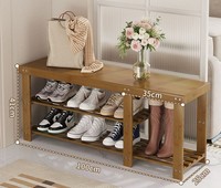 Armoire à chaussures d'intérieur en bois massif avec banc de porte anti-poussière pour enfants pour changer de chaussures pour la cuisine