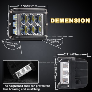 OVOVS Đèn Làm Việc Bắn Súng Bên Hông 4Inch Đèn <span class=keywords><strong>LED</strong></span> Nhấp Nháy Nhấp Nháy 30W Cho Xe Tải Xe Địa Hình 4x4 - Product Image 6