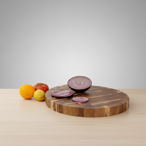Nouvelle planche à découper ronde en bois d'acacia, multi-usages, adaptée aux céréales, aux ustensiles de cuisine, à la viande, aux légumes, au boucherage - Product Image 2