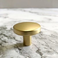 Poignée de meuble transfrontalière ronde à trou unique en alliage de zinc pour tiroir de meuble, table de chevet, porte de placard