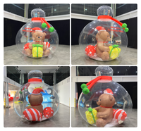 Sac cadeau de Noël gonflable personnalisé, ours en peluche gonflable de 3 m, bonbons gonflables, décorations de Noël d'extérieur durables et faciles à installer