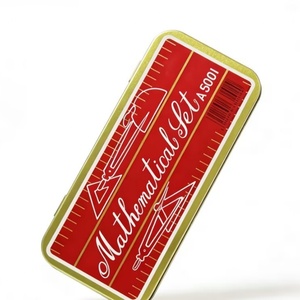 Ensemble de traçage et de division géométrique en gros pour étudiants, 9 pièces, avec boîte métallique, pour le dessin mathématique - Product Image 4